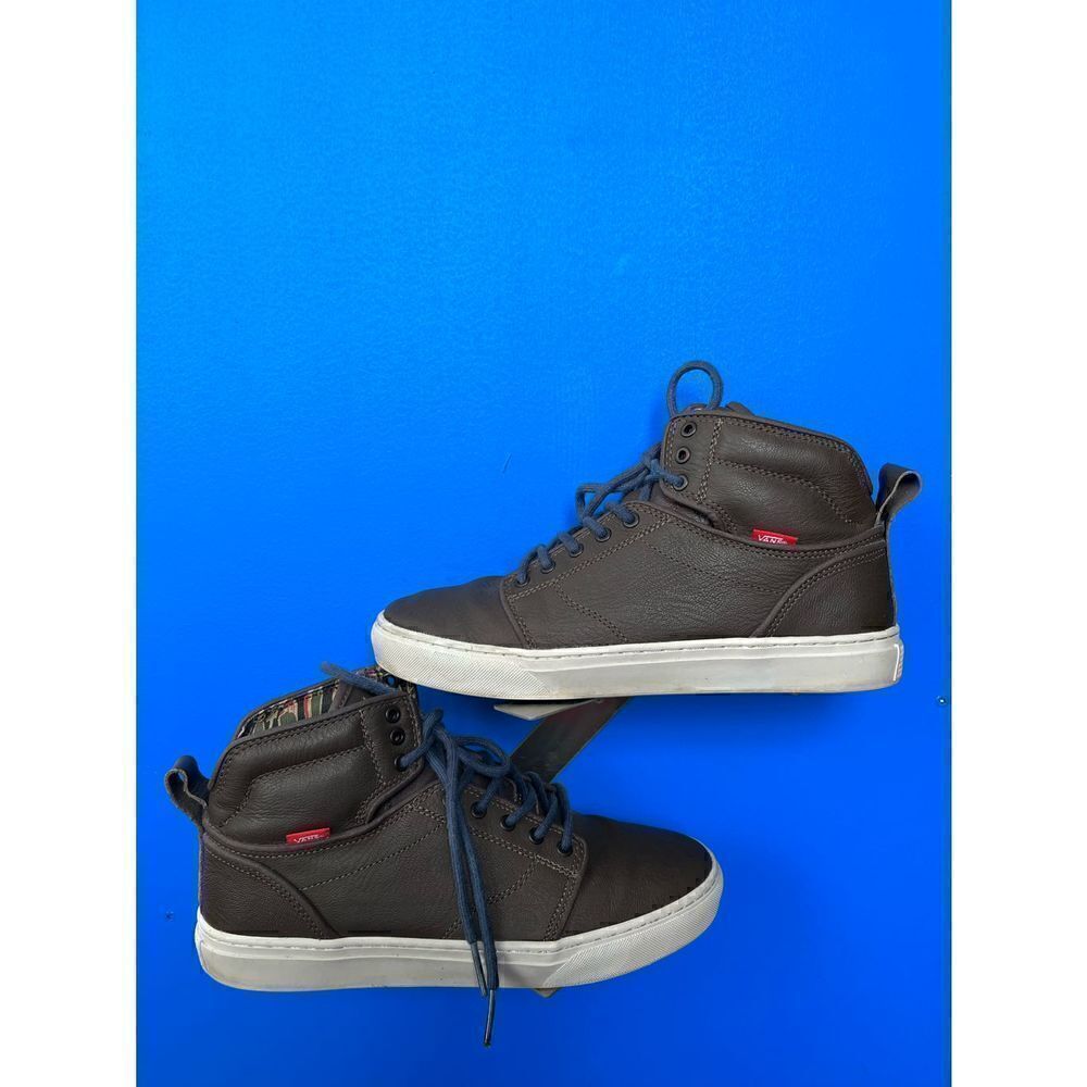 Vans Mens Leather OTW Collection High Top Skateboard Sneakers Brown TC8G Sz 8.5